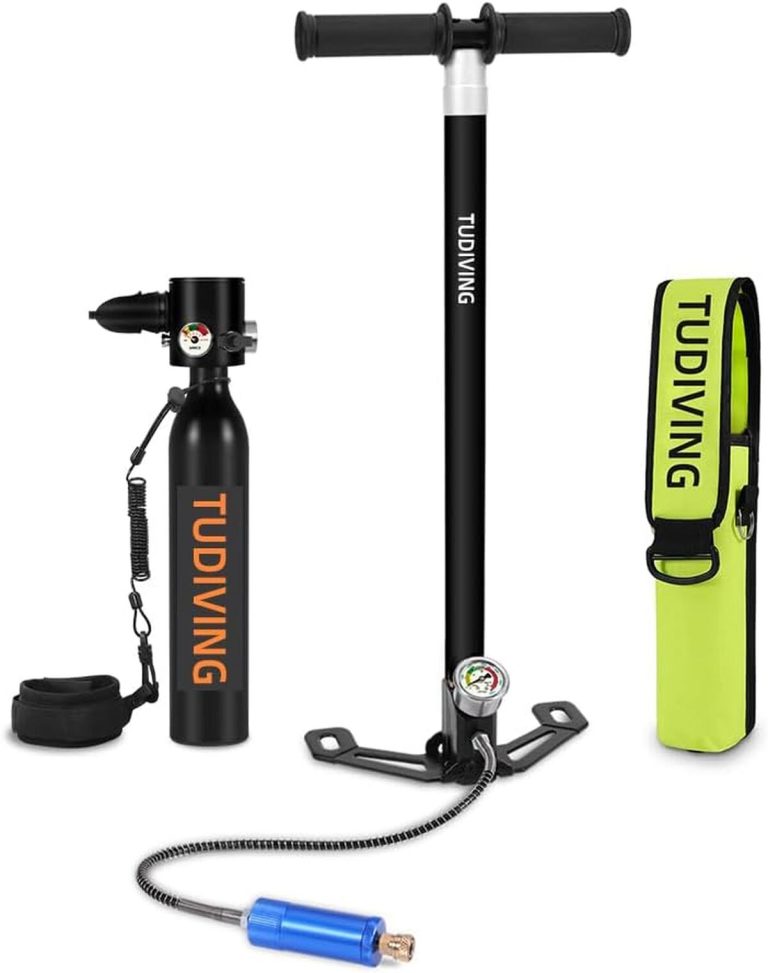 TUDIVING - Réservoir de plongée sous-marine de 0,5 L, mini réservoir d'oxygène portable réutilisable, supporte l'équipement de plongée sous l'eau 5 à 10 minutes (S300PLUS A1-vert