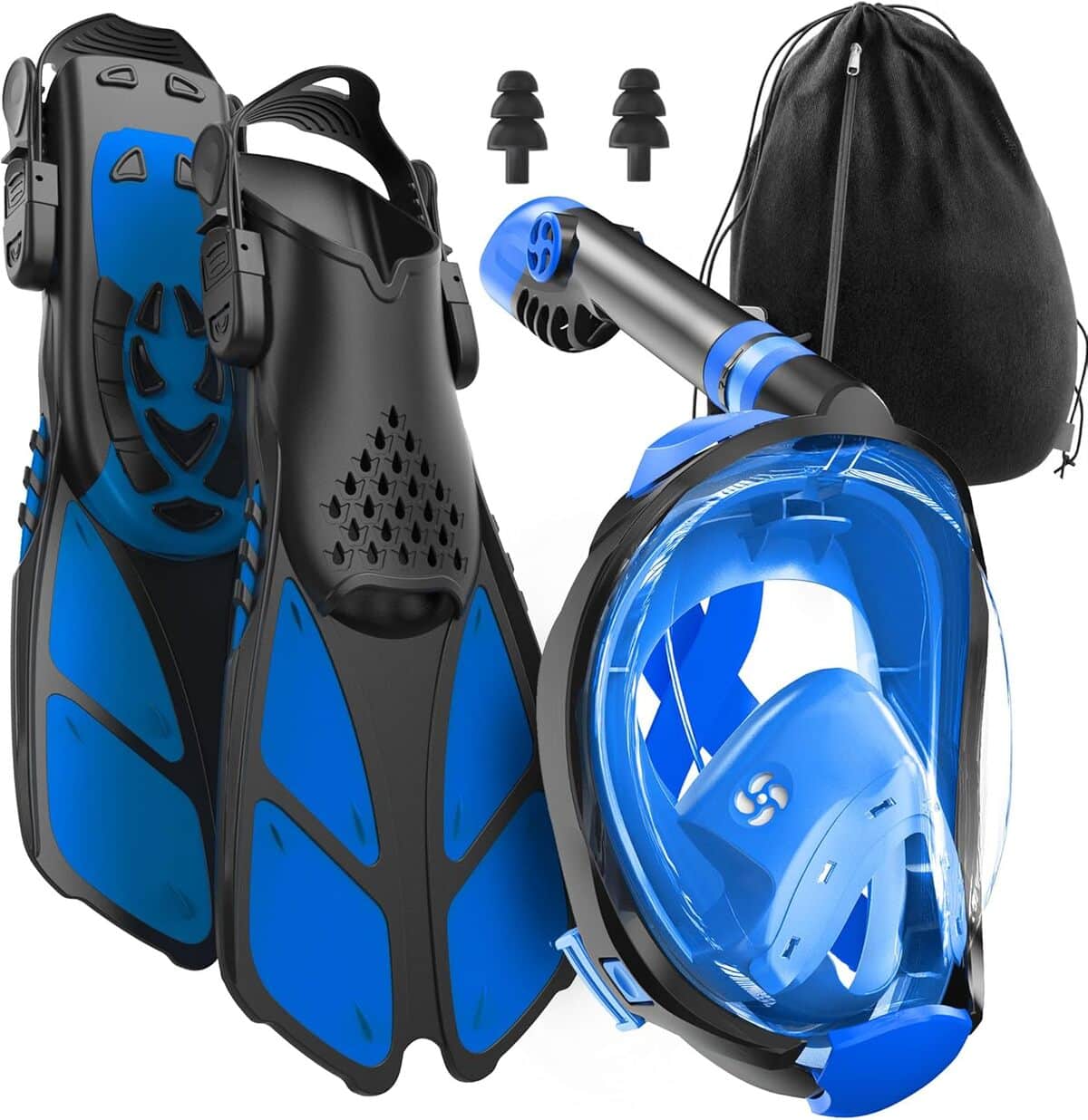 Test : masque intégral cozia design Ocean View + palmes ajustables noir S/M