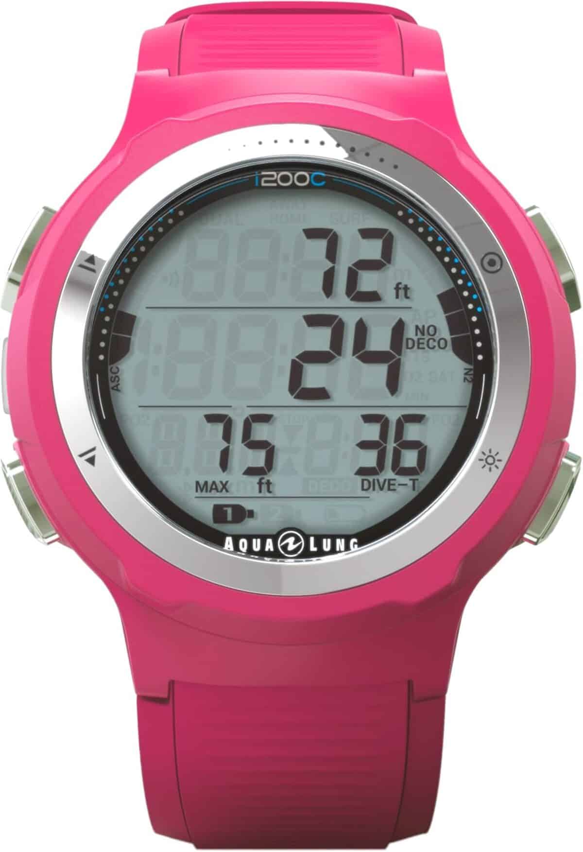 Test de l'ordinateur de plongée Aqualung i200C : performance et style en rose