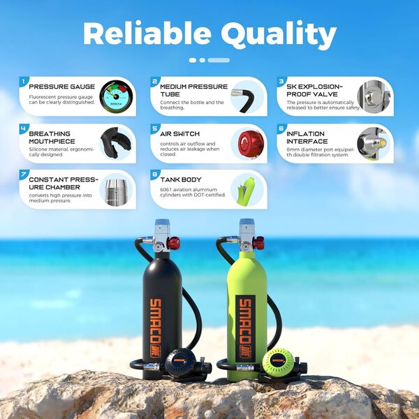 Test Du Kit De Plong e Smaco Mini Scuba 1L 15 Minutes En Eaux Peu 