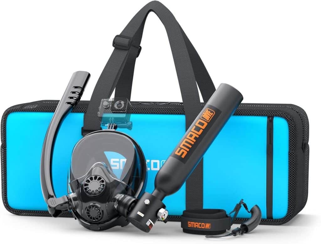 Test SMACO S300Plus : mini bouteille de plongée avec masque intégré