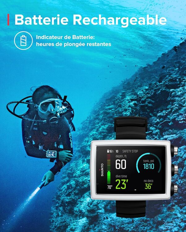 SUUNTO Dive EON CORE Montre de Plongée Numérique avec Écran Couleur Facile à Lire, Étanche à 80m, Ordinateur Sous-Marine avec Fonctions de Réveil, Chronomètre, Météo, Boussole, Batterie Rechargeable