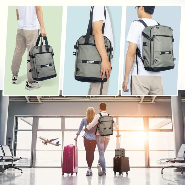 SMACO Sac à dos de plongée avec petite poche amovible, sac à dos de voyage pour la plongée, sac de plongée sec pour mini bouteilles de plongée, masque de plongée, tuba, palmes et plus encore, gris,