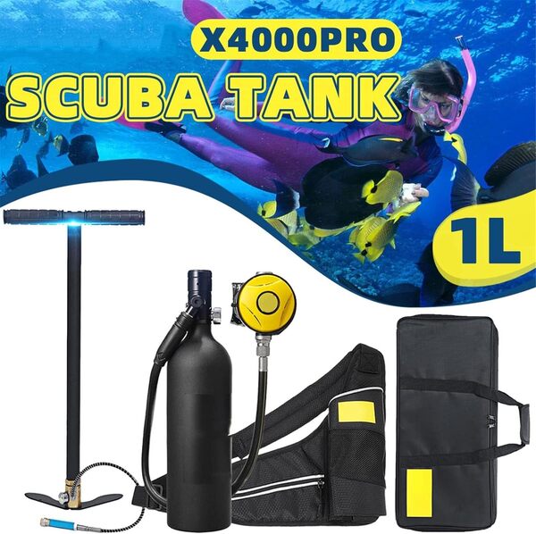 XSGDMN 2pcs Kits de plongée 0.5L Équipement de Plongée sous-Marine Réservoir Bouteille d'oxygène, 1L Mini Bouteille de Plongée sous-Marine Dispositif de Respiration sous-Marine capacité de 12 Minutes