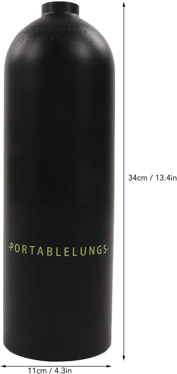Alomejor 2L Portable Bouteille D'oxygène de Plongée Recycleur de Plongée Bretelles Kit de Bouteille de Plongée sous-Marine pour la Respiration sous-Marine