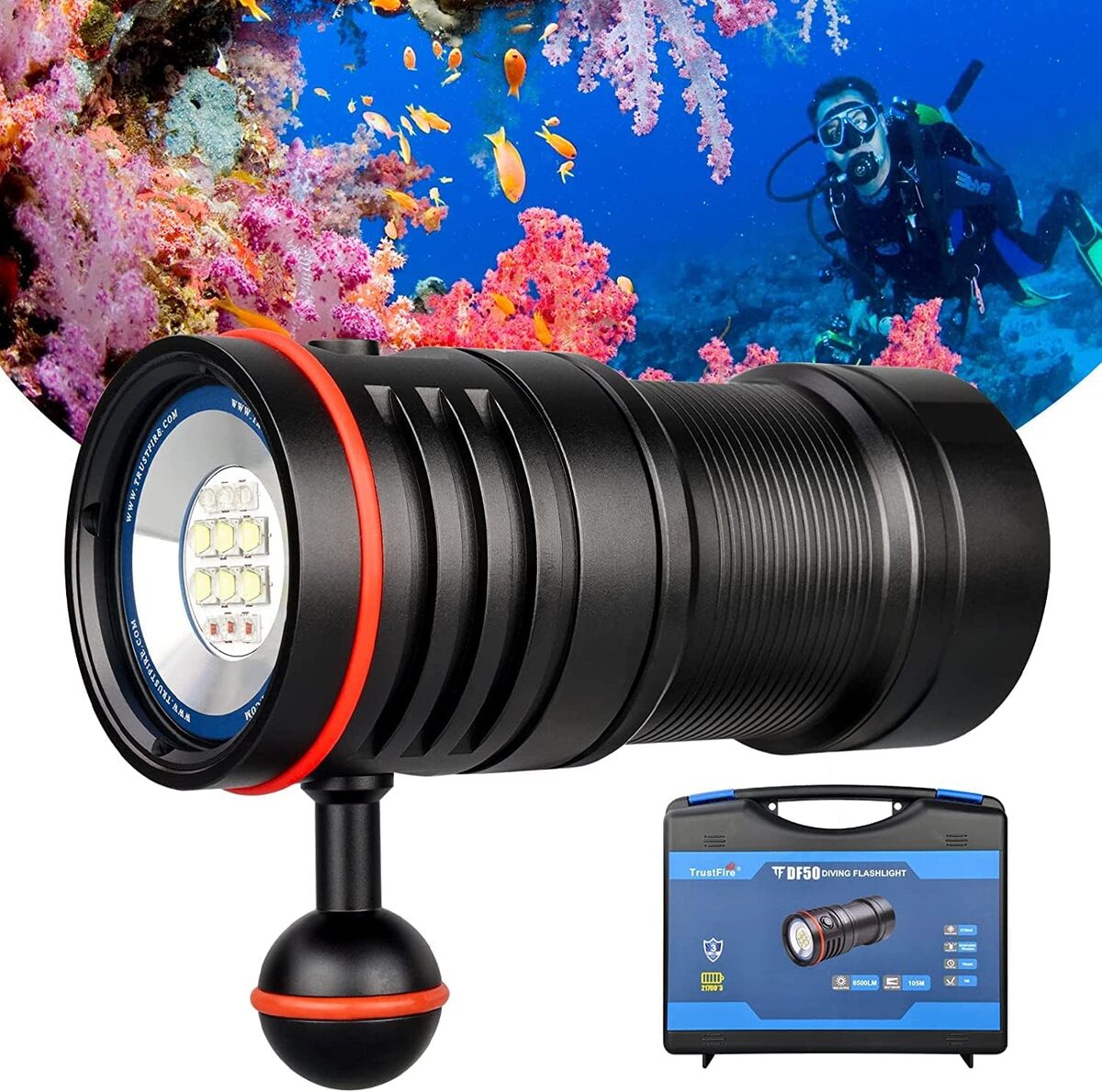 Test TrustFire DF50 : lampe de plongée 6500 lumens étanche