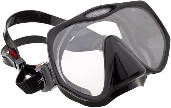 Atomic Aquatics Masque sans Cadre pour plongée sous-Marine et Tuba Noir Taille Standard