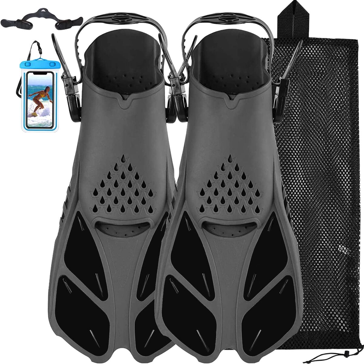Palmes De Natation Courtes - Pour Snorkeling, Plongée, Piscine - Taille S à XL - Hommes Et Femmes