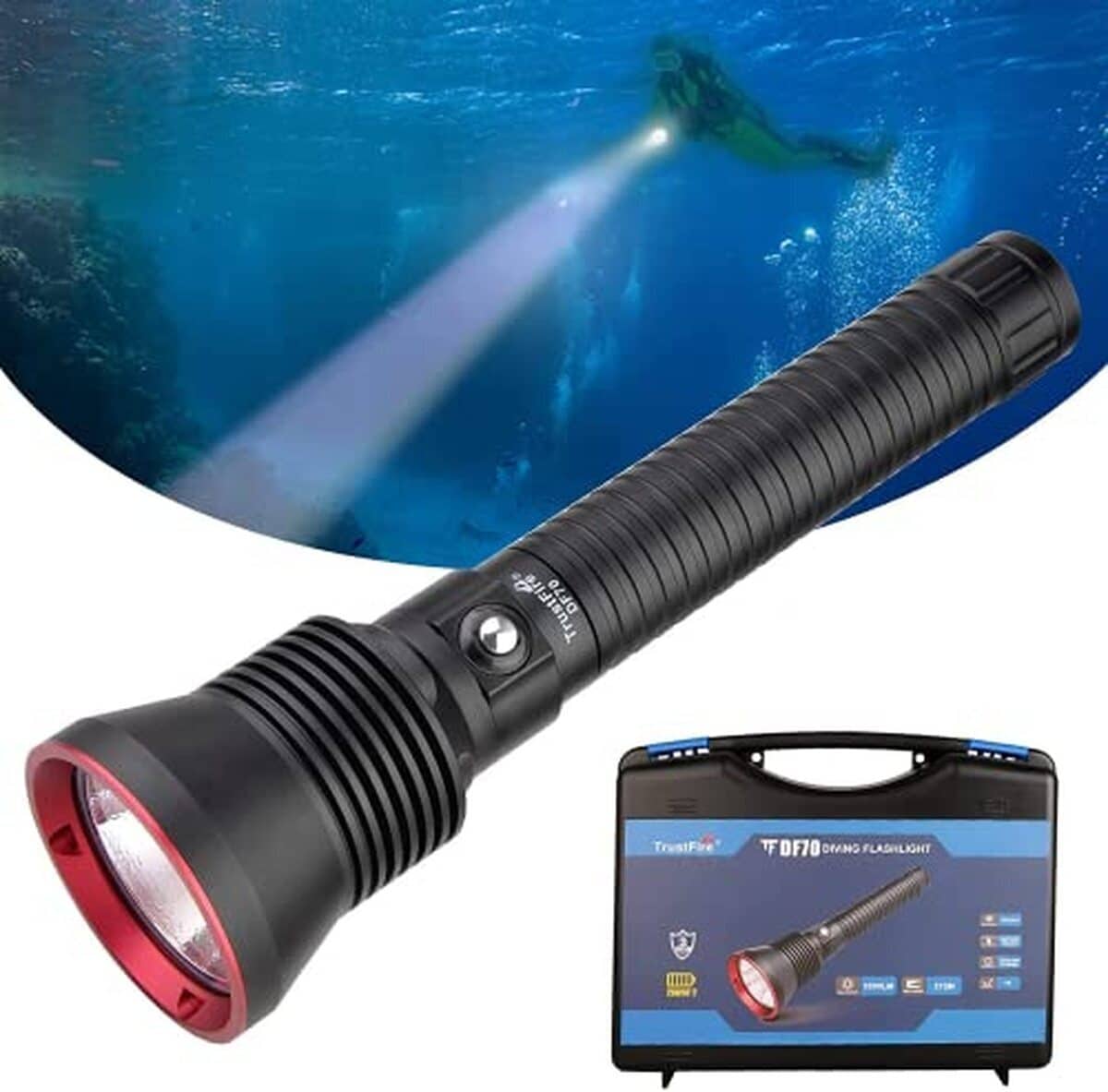 Test TrustFire DF70 : lampe de plongée sous-marine 3200 lumens