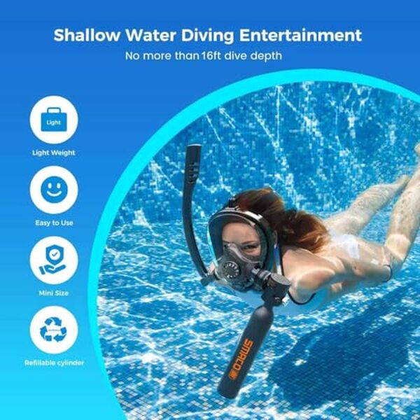 Découvrez le kit de plongée SMACO 0, 5 L pour une expérience de plongée unique sous l'eau. Profitez de 10 minutes incroyables avec ce kit compact et pratique. Parfait pour les passionnés d'aventure marine.