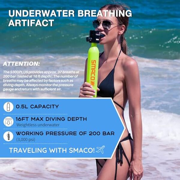 Découvrez notre avis sur la mini bouteille SMACO S300 Plus 0, 5L : performances, autonomie et maniabilité pour vos aventures sous-marines