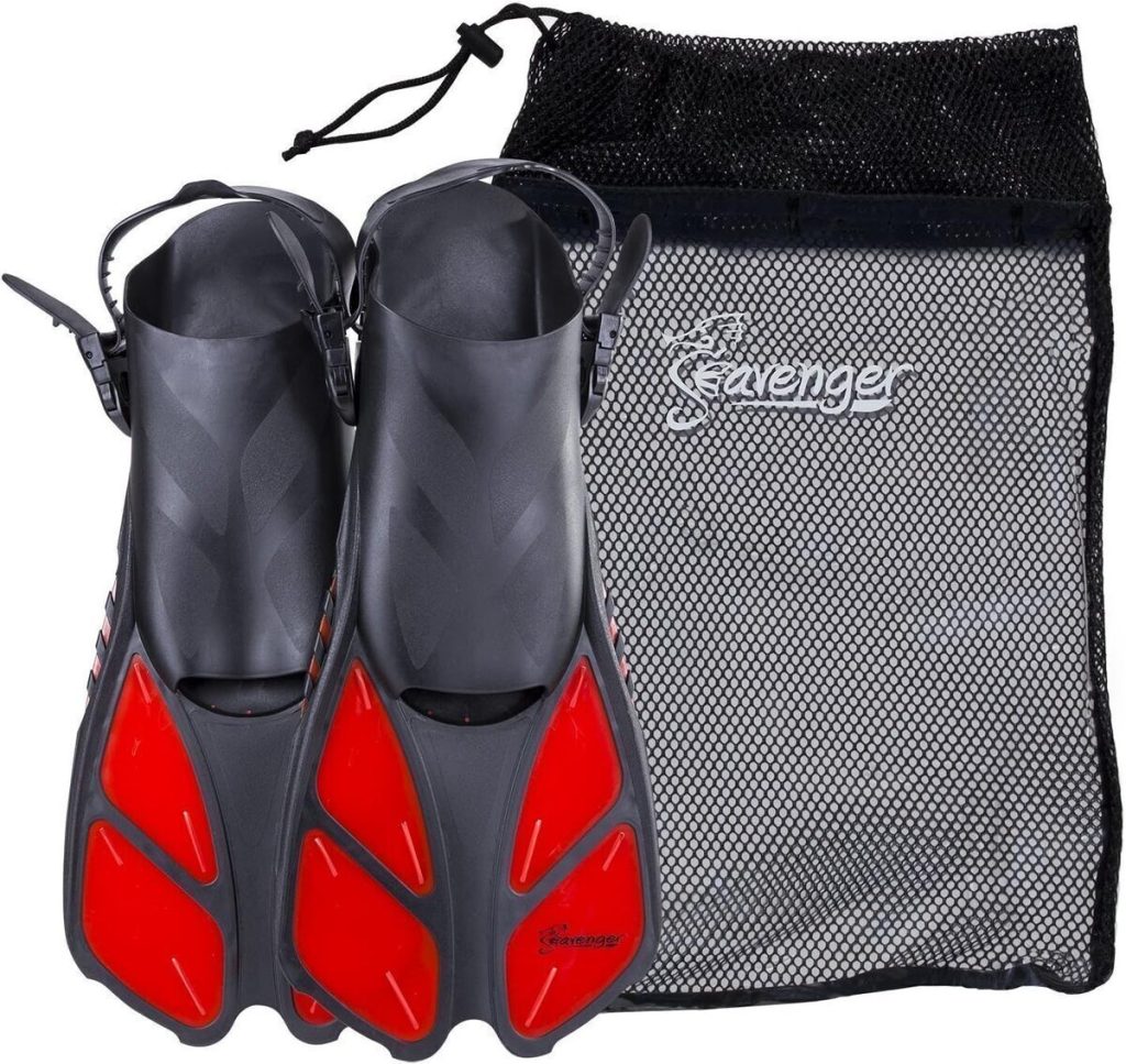 Test des palmes de plongée SEAVENGER Red avec sac