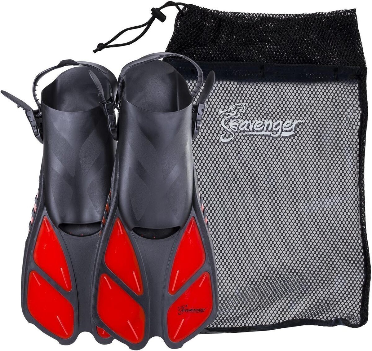 Test des palmes de plongée SEAVENGER Red avec sac