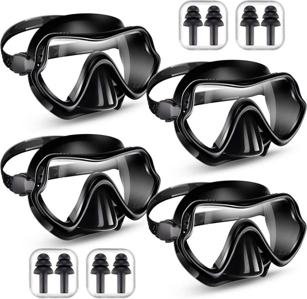 Test : lot de 4 masques de plongée Tellegloww avec tuba et bouchons d'oreilles