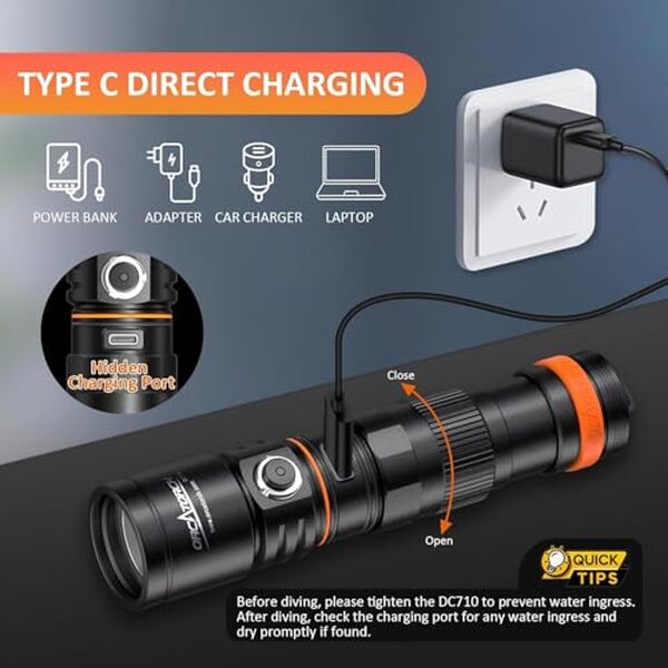 Découvrez notre test complet de la lampe de plongée orcatorch DC710 : performances, autonomie et fiabilité de cette torche 3000 lumens pour la plongée sous-marine.