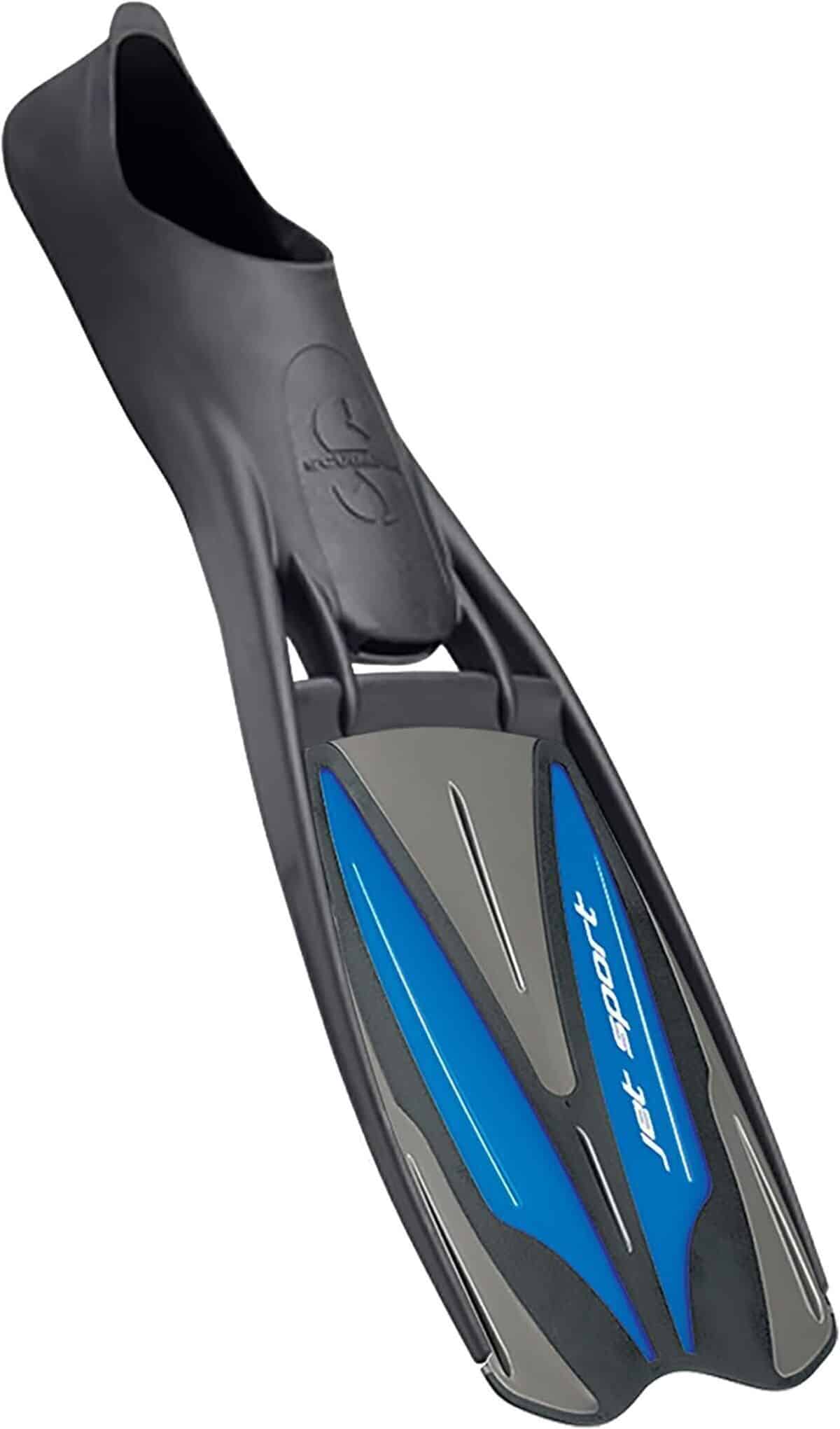 Test des palmes réglables Scubapro jet sport bleu M-41/43