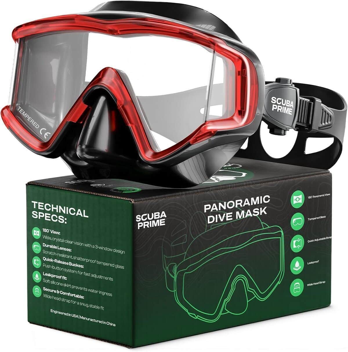 Test du masque de plongée Scuba Prime Pano : vision panoramique anti-buée à 180°