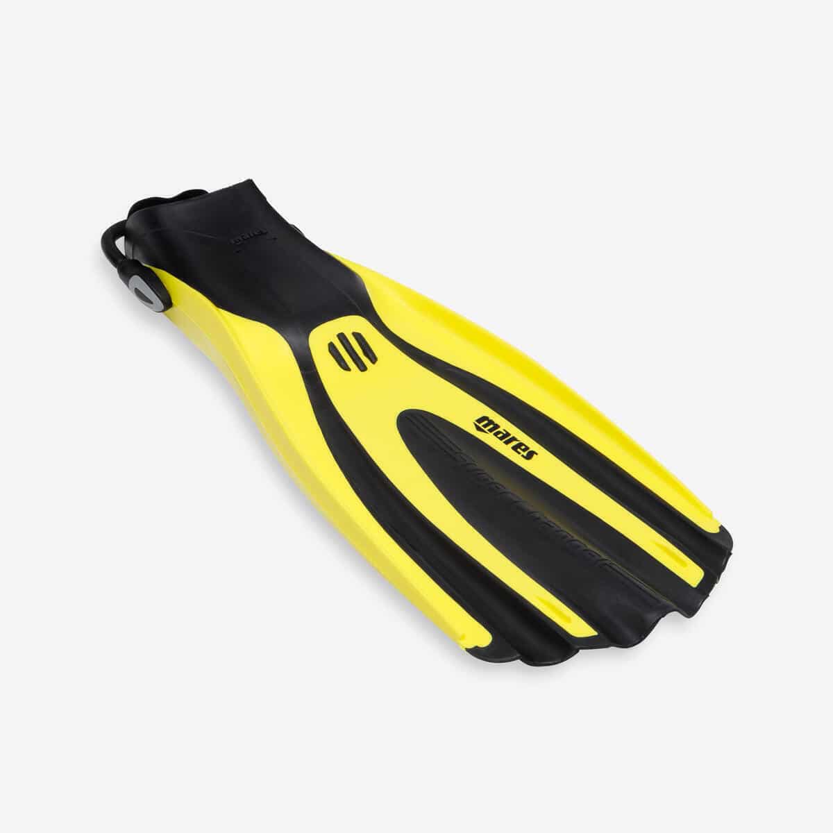 Test palmes Decathlon Mares avanti super channel jaunes